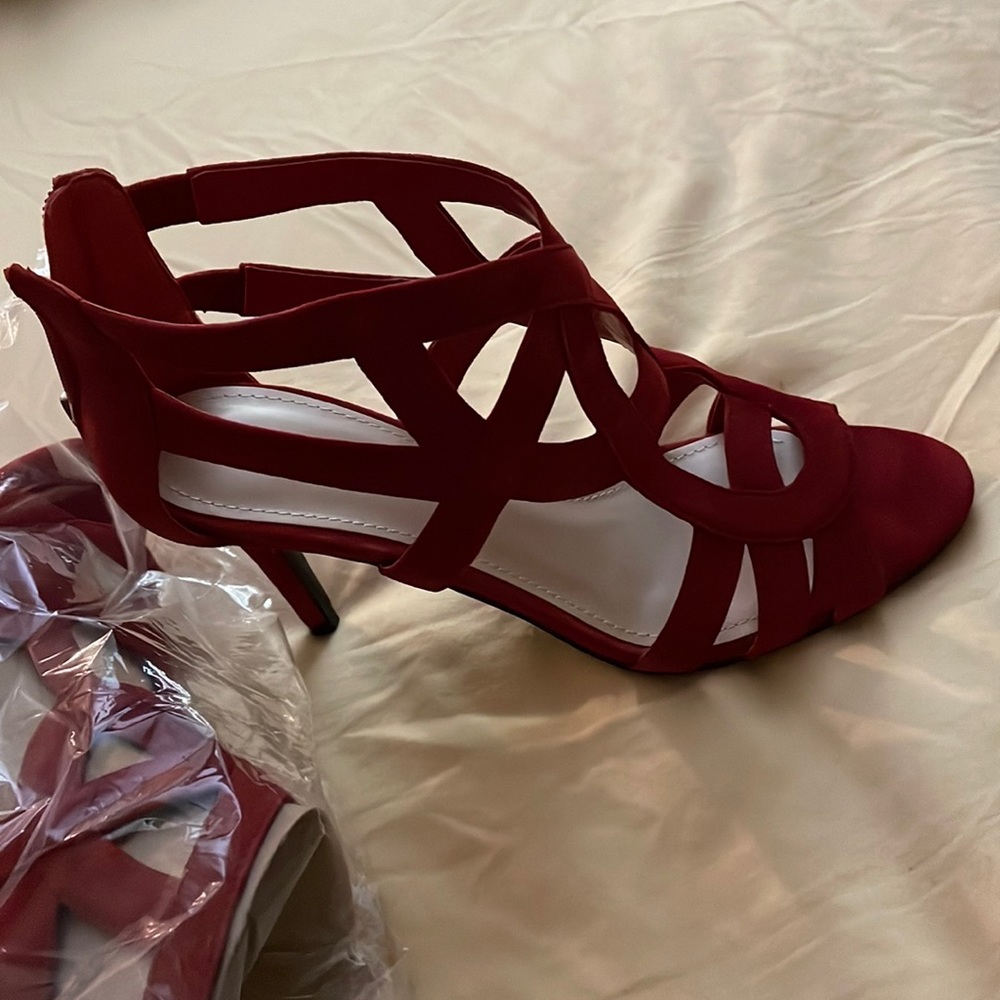 Marc Fisher Dark Red Suede Holiday Shoes